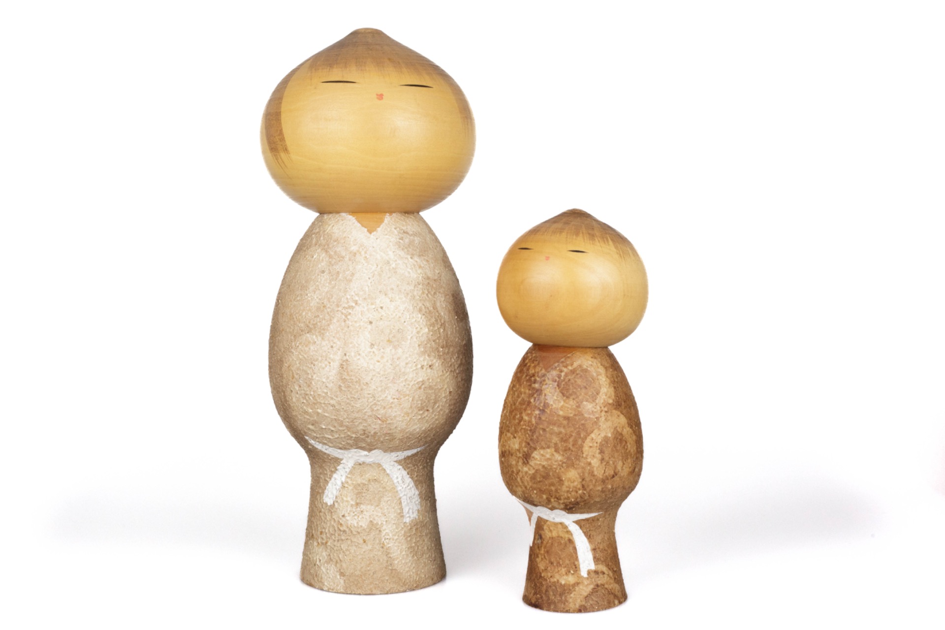 Ouder en kind “Mushin” door Masao Watanabe (渡辺正雄) | 29 cm & 19,5 cm