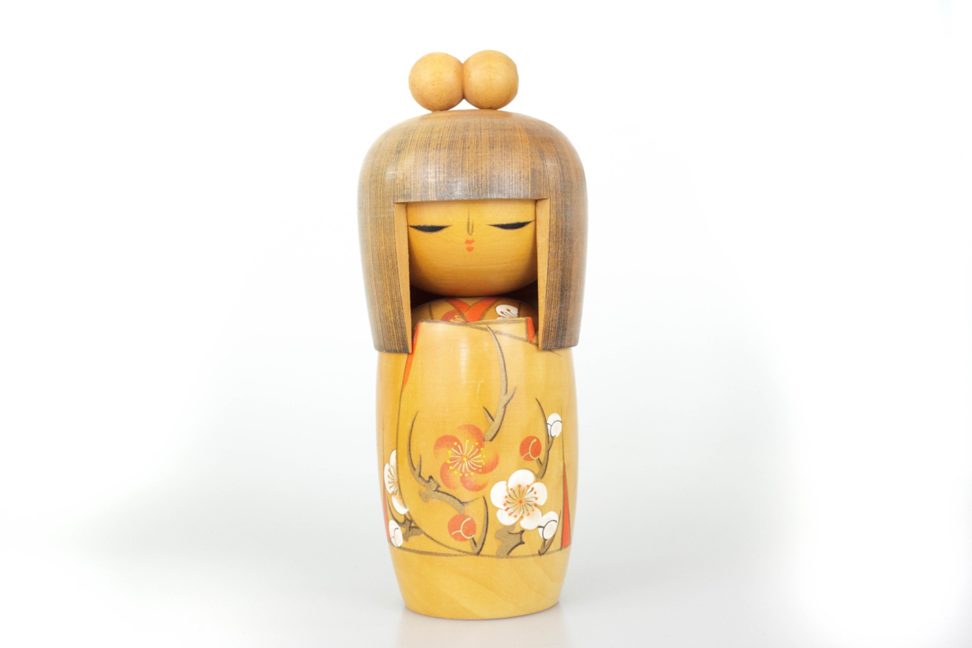 Kokeshi with Plum Blossoms by Kojo Tanaka 田中重巳